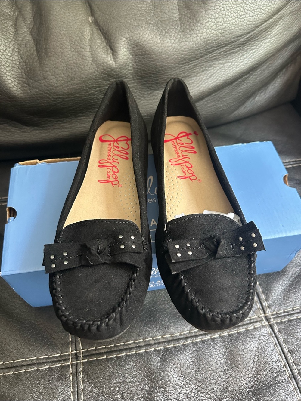 Jelly pop Memory foam black moccasin